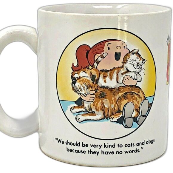 VTG 1983 Family Circus Mug Bill Keane Comics Pet Love Can We Keep Him, Mommy? - Picture 2 of 11